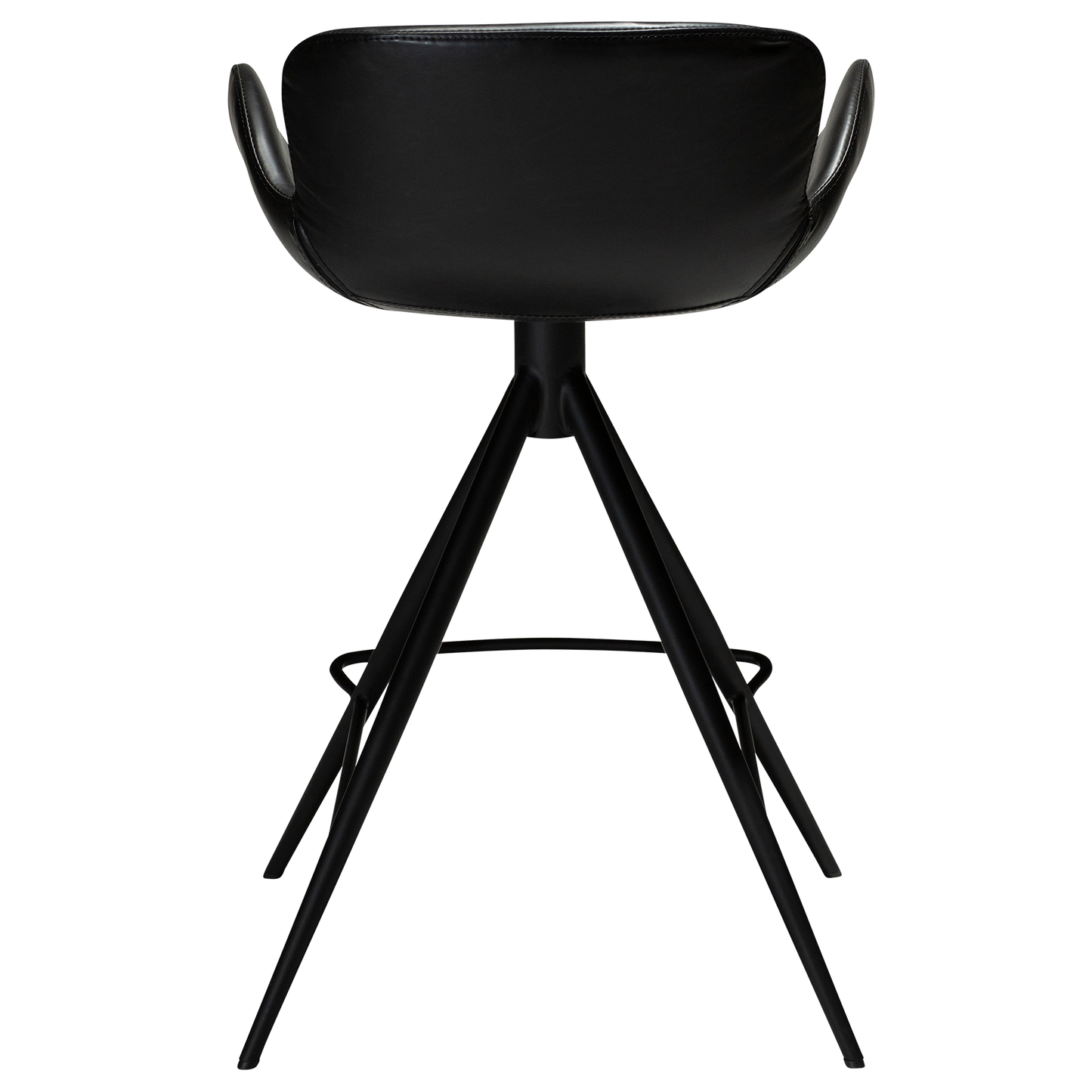 [var:Bezug=Vintage schwarzes Kunstleder mit schwarzen Beinen] GAIA Thekenhocker
