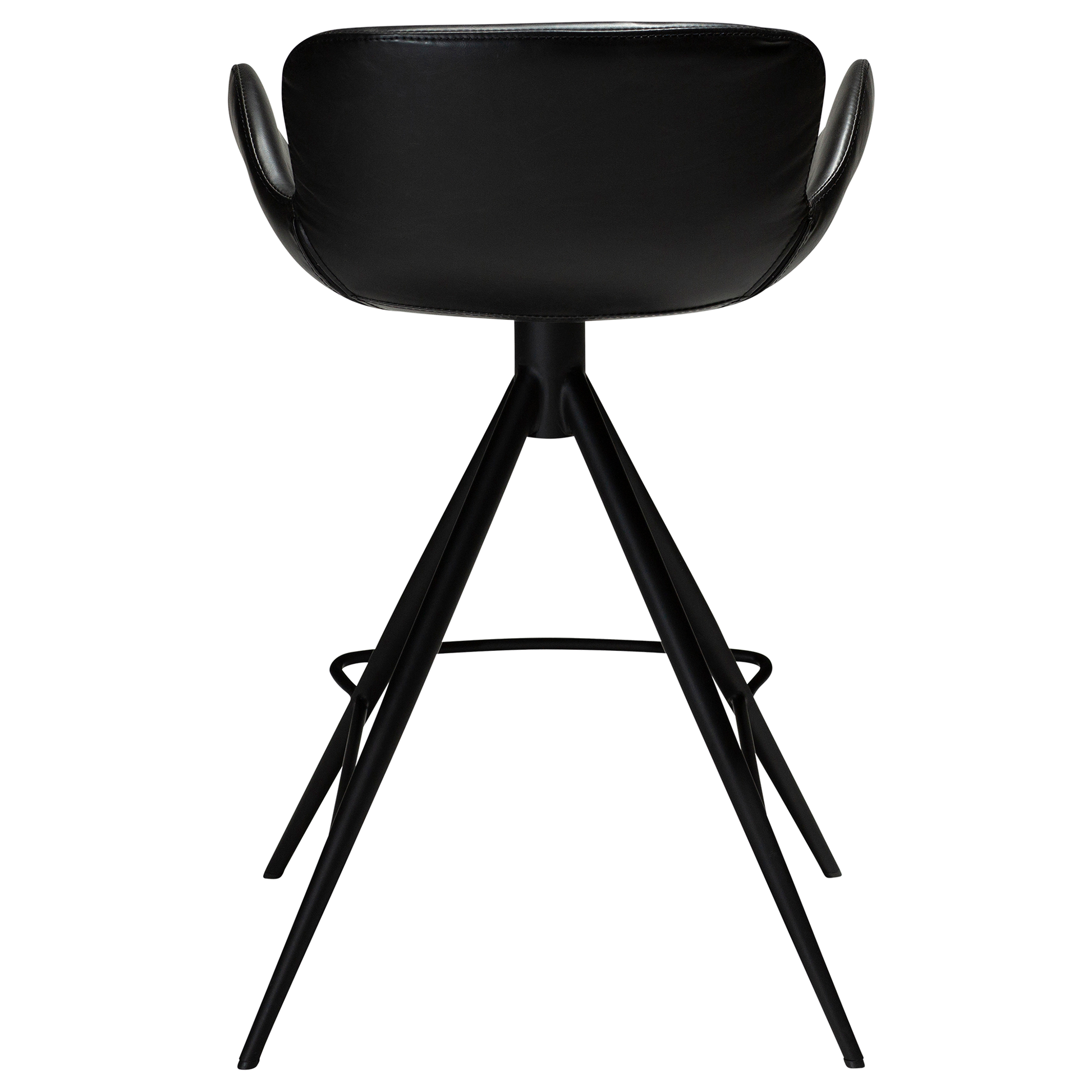 [var:Bezug=Vintage schwarzes Kunstleder mit schwarzen Beinen] GAIA Thekenhocker