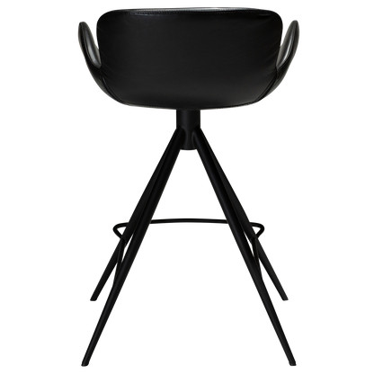 [var:Bezug=Vintage schwarzes Kunstleder mit schwarzen Beinen] GAIA Thekenhocker
