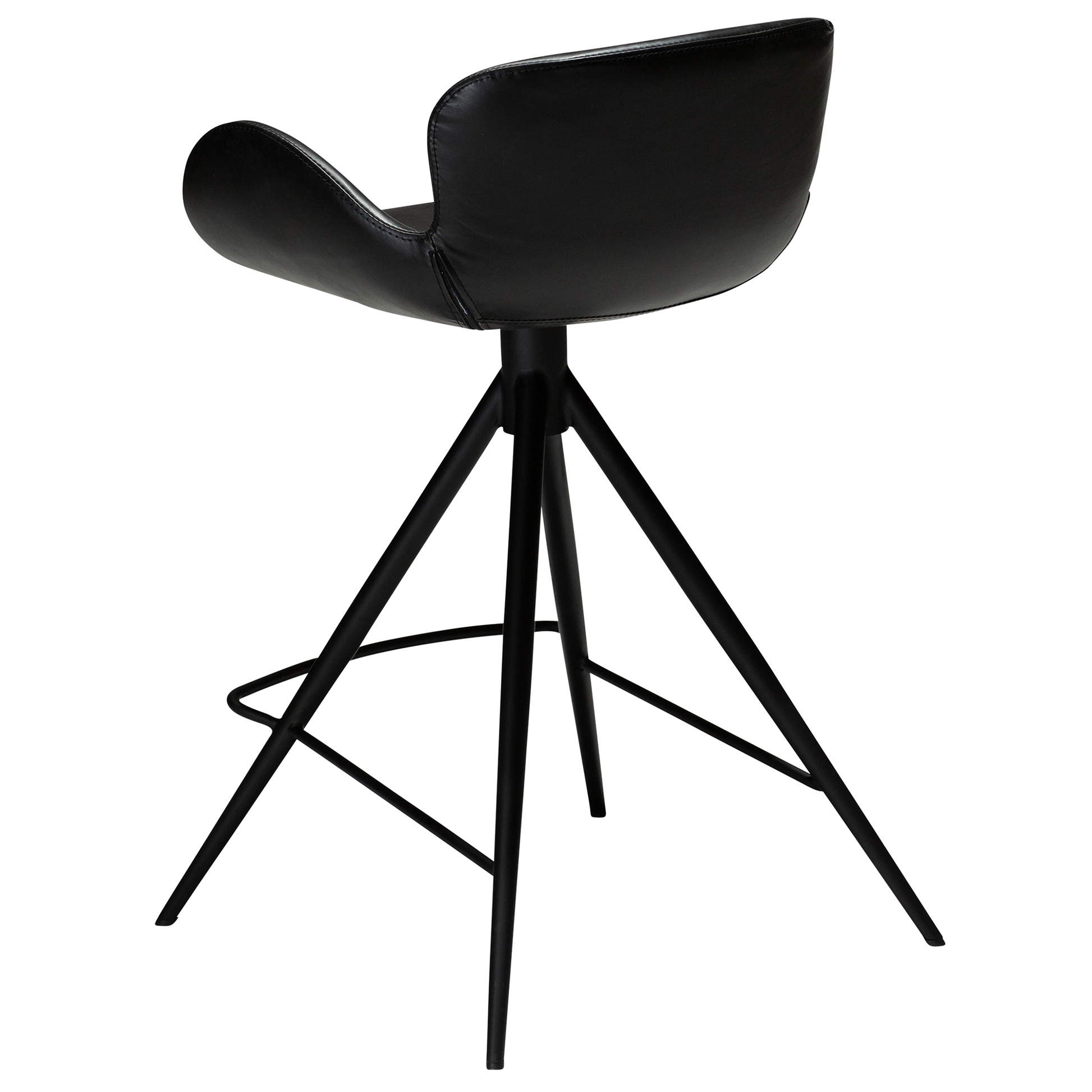 [var:Bezug=Vintage schwarzes Kunstleder mit schwarzen Beinen] GAIA Thekenhocker