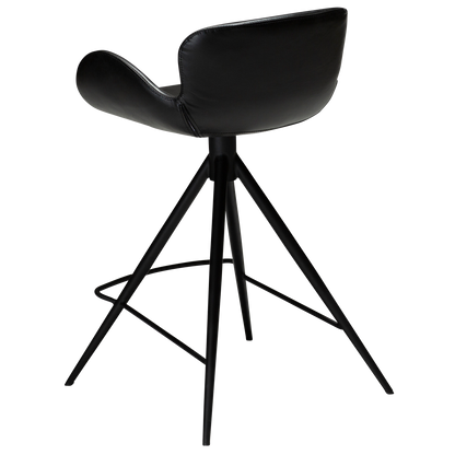 [var:Bezug=Vintage schwarzes Kunstleder mit schwarzen Beinen] GAIA Thekenhocker