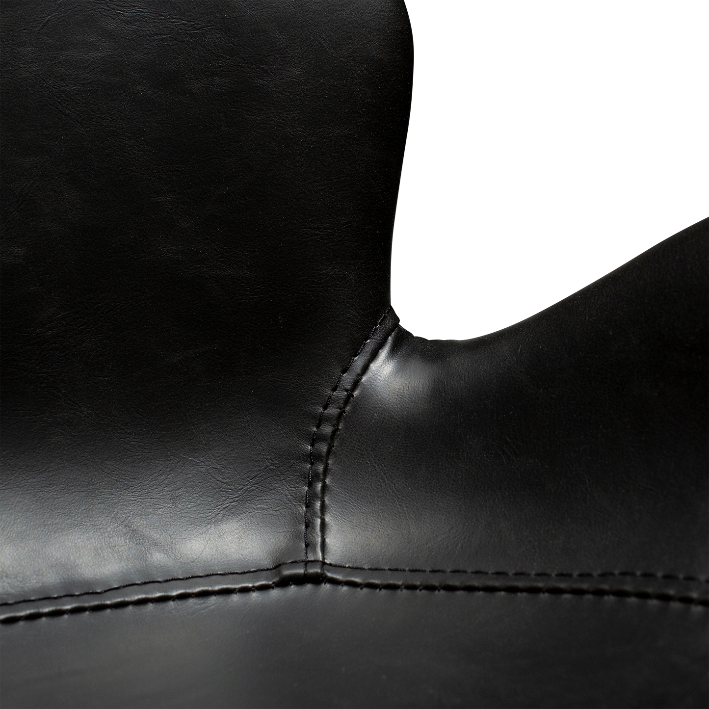 [var:Bezug=Vintage schwarzes Kunstleder mit schwarzen Beinen] GAIA Thekenhocker