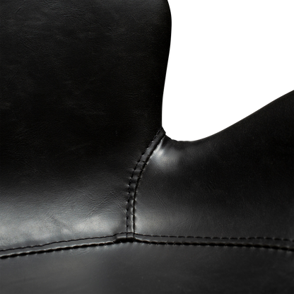 [var:Bezug=Vintage schwarzes Kunstleder mit schwarzen Beinen] GAIA Thekenhocker