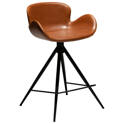 [var:Bezug=Vintage hellbraunes Kunstleder mit schwarzen Beinen] GAIA Thekenhocker