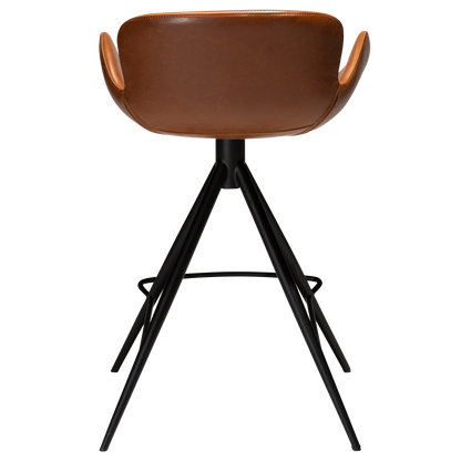 [var:Bezug=Vintage hellbraunes Kunstleder mit schwarzen Beinen] GAIA Thekenhocker