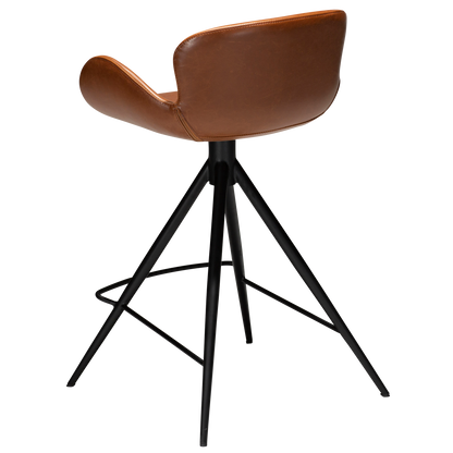 [var:Bezug=Vintage hellbraunes Kunstleder mit schwarzen Beinen] GAIA Thekenhocker