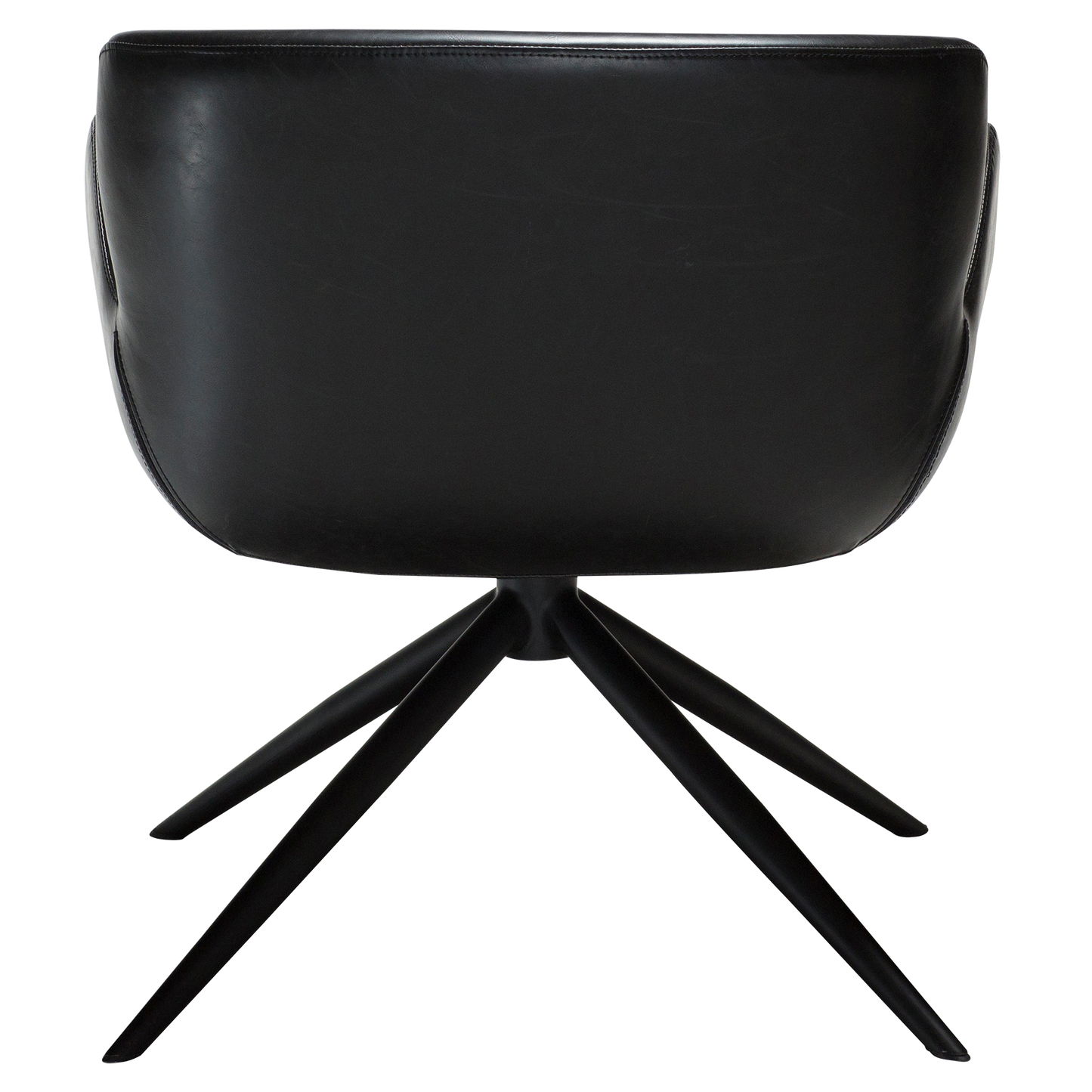 [var:Bezug=Vintage schwarzes Kunstleder mit schwarzen Beinen] GAIA Loungesessel