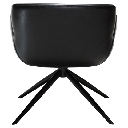 [var:Bezug=Vintage schwarzes Kunstleder mit schwarzen Beinen] GAIA Loungesessel