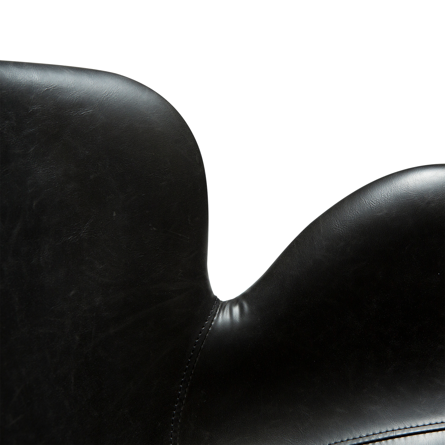 [var:Bezug=Vintage schwarzes Kunstleder mit schwarzen Beinen] GAIA Loungesessel