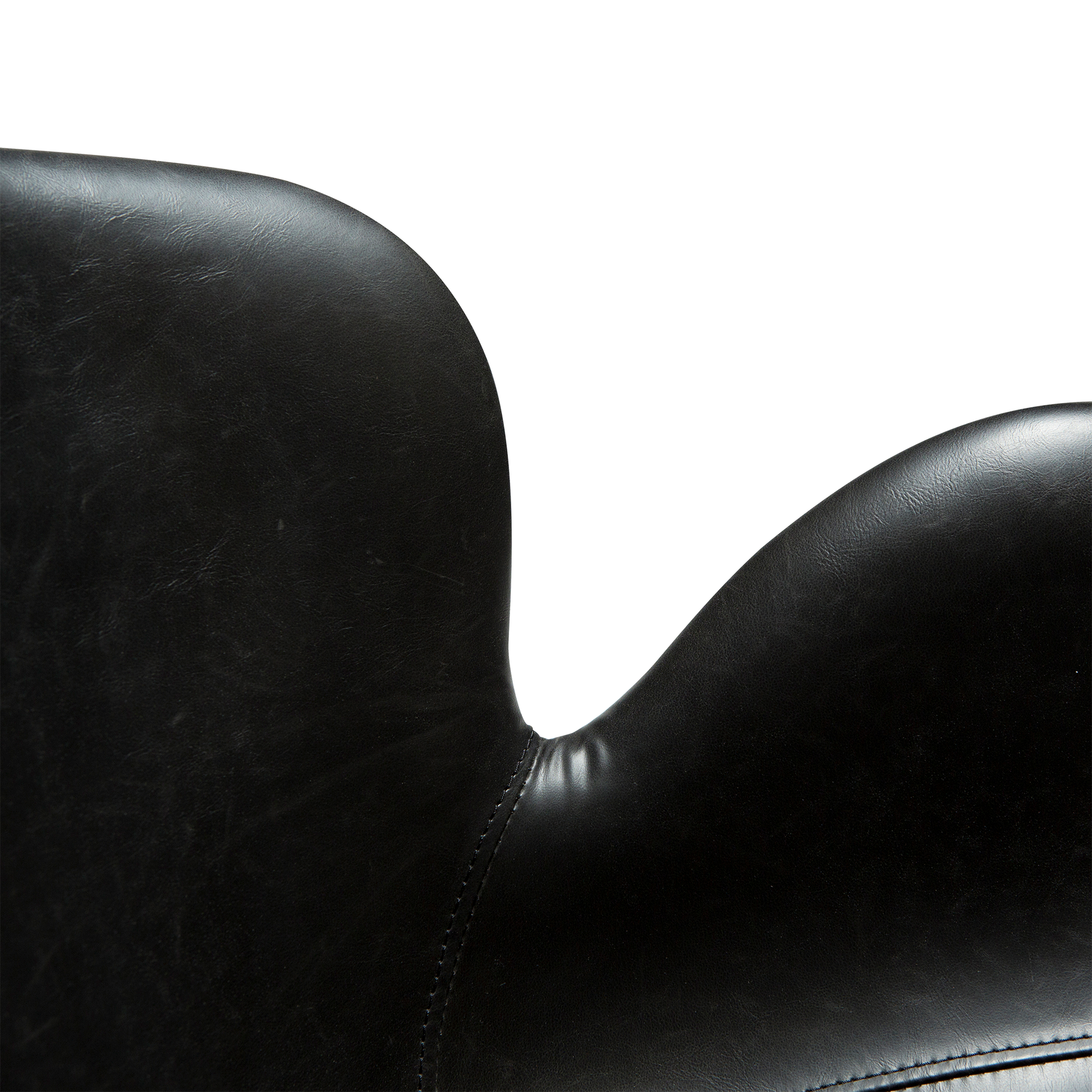 [var:Bezug=Vintage schwarzes Kunstleder mit schwarzen Beinen] GAIA Loungesessel