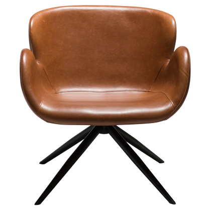 [var:Bezug=Vintage hellbraunes Kunstleder mit schwarzen Beinen] GAIA Loungesessel