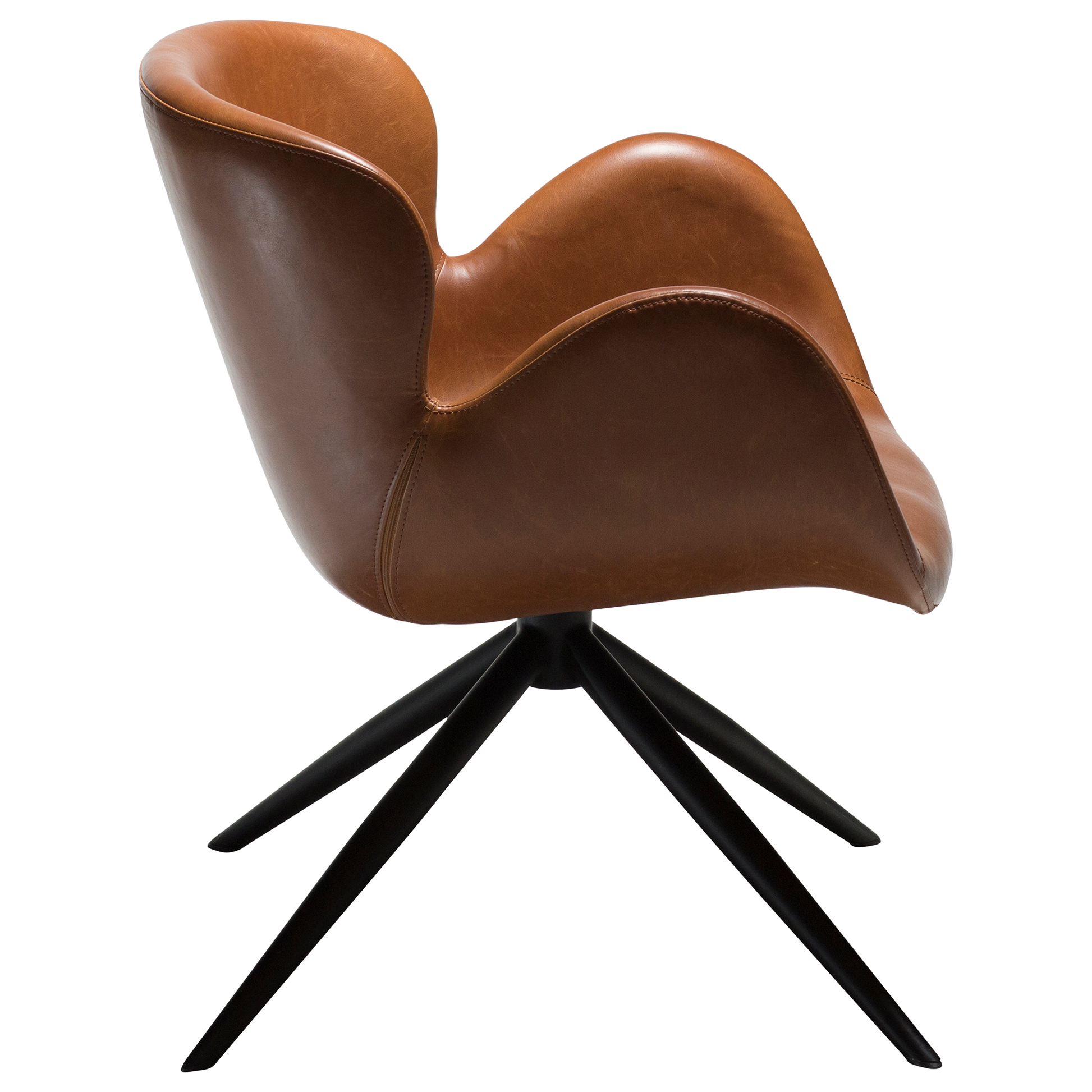 [var:Bezug=Vintage hellbraunes Kunstleder mit schwarzen Beinen] GAIA Loungesessel