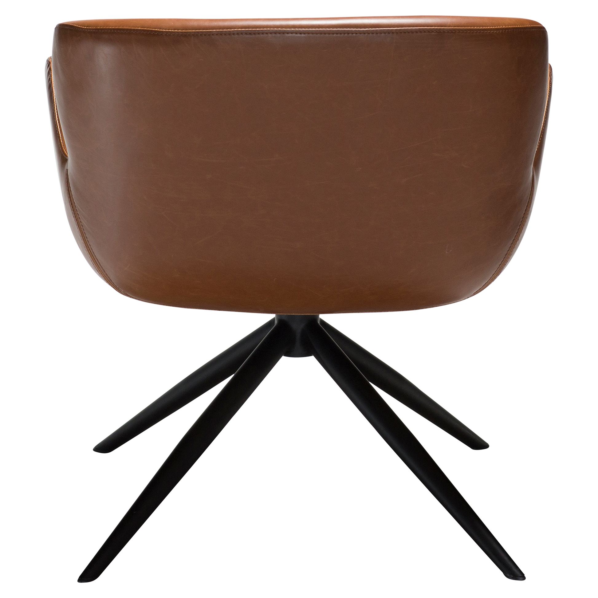 [var:Bezug=Vintage hellbraunes Kunstleder mit schwarzen Beinen] GAIA Loungesessel