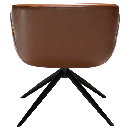 [var:Bezug=Vintage hellbraunes Kunstleder mit schwarzen Beinen] GAIA Loungesessel