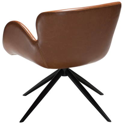 [var:Bezug=Vintage hellbraunes Kunstleder mit schwarzen Beinen] GAIA Loungesessel