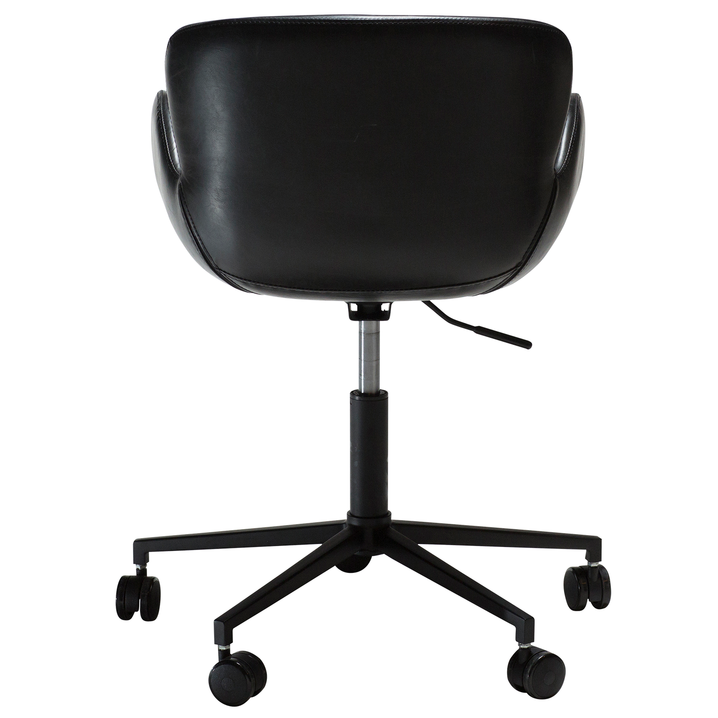 [var:Bezug=Vintage schwarzes Kunstleder mit schwarzen Beinen] GAIA Bürostuhl