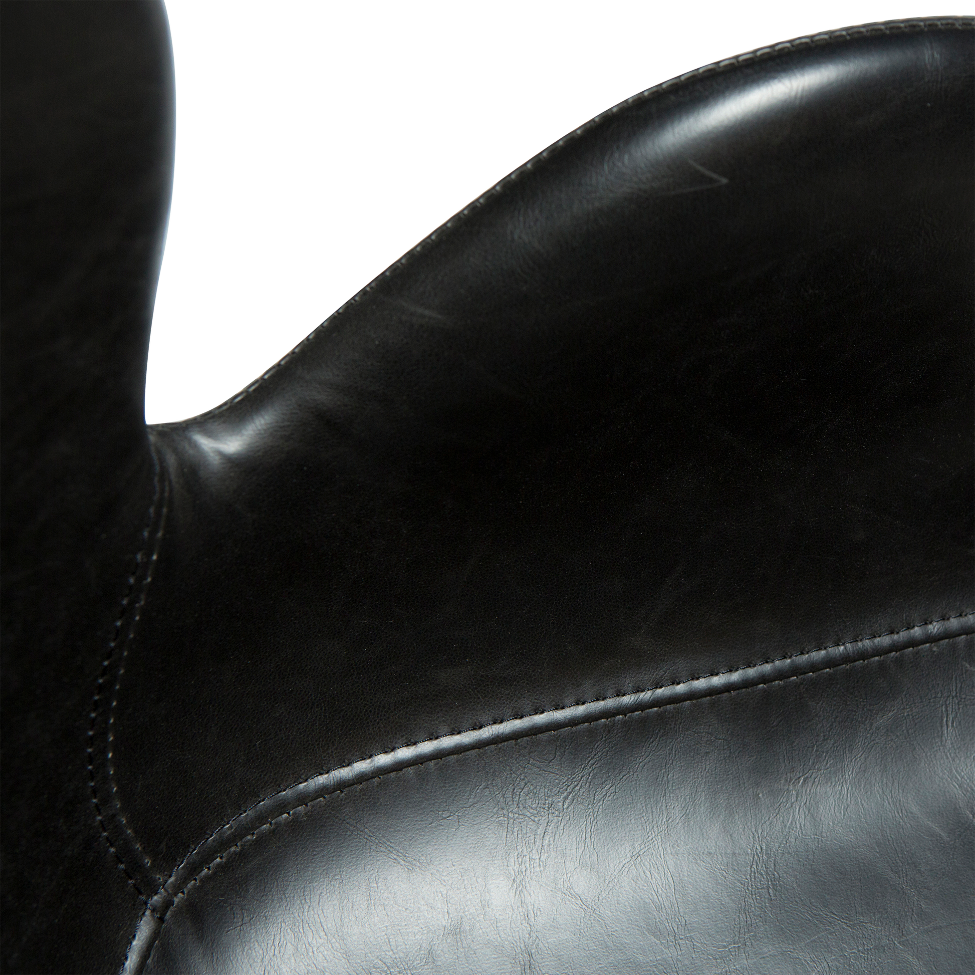 [var:Bezug=Vintage schwarzes Kunstleder mit schwarzen Beinen] GAIA Bürostuhl