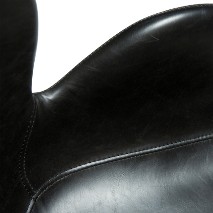 [var:Bezug=Vintage schwarzes Kunstleder mit schwarzen Beinen] GAIA Bürostuhl