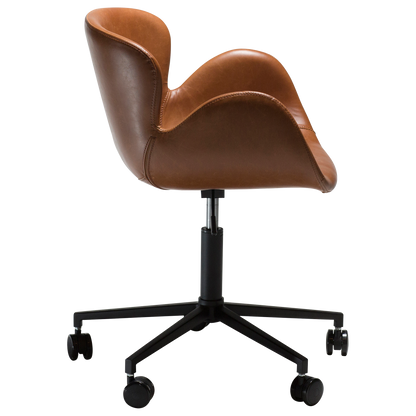 [var:Bezug=Vintage hellbraunes Kunstleder mit schwarzen Beinen] GAIA Bürostuhl