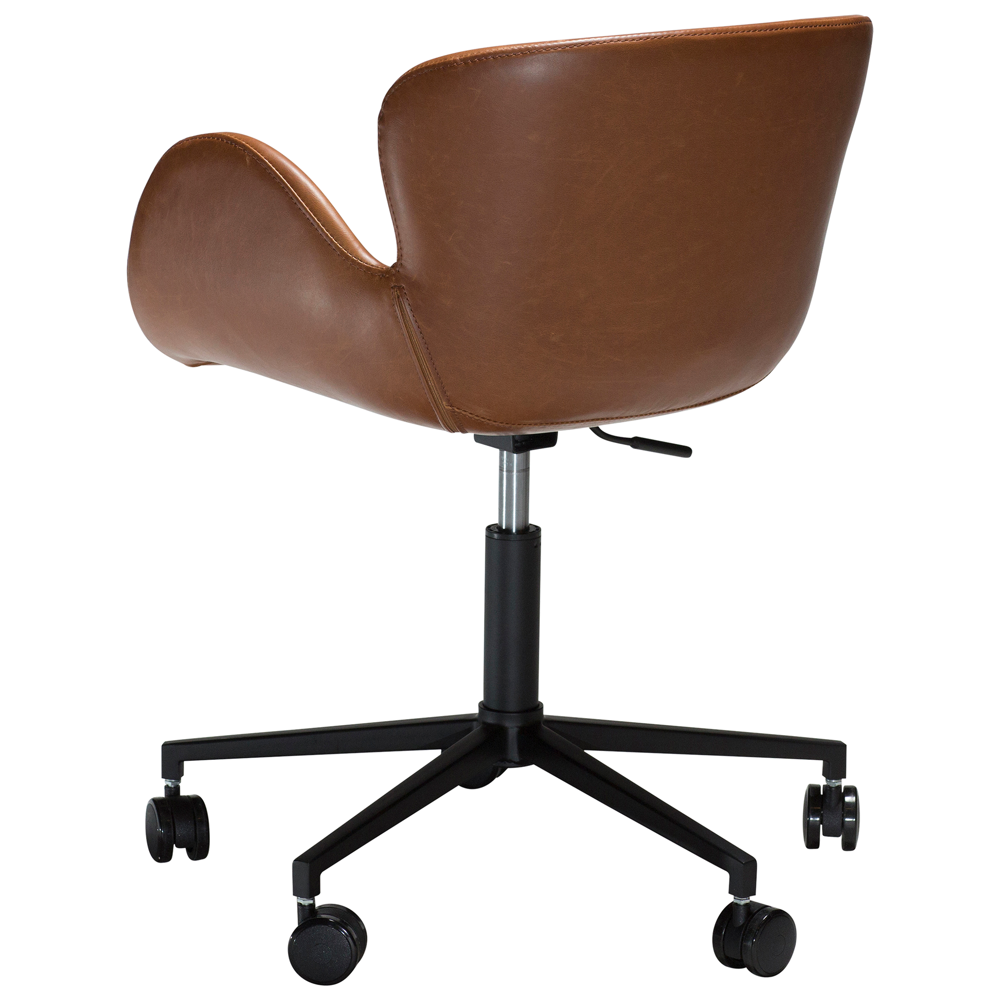 [var:Bezug=Vintage hellbraunes Kunstleder mit schwarzen Beinen] GAIA Bürostuhl
