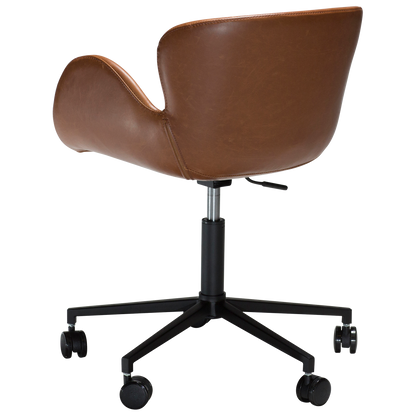 [var:Bezug=Vintage hellbraunes Kunstleder mit schwarzen Beinen] GAIA Bürostuhl