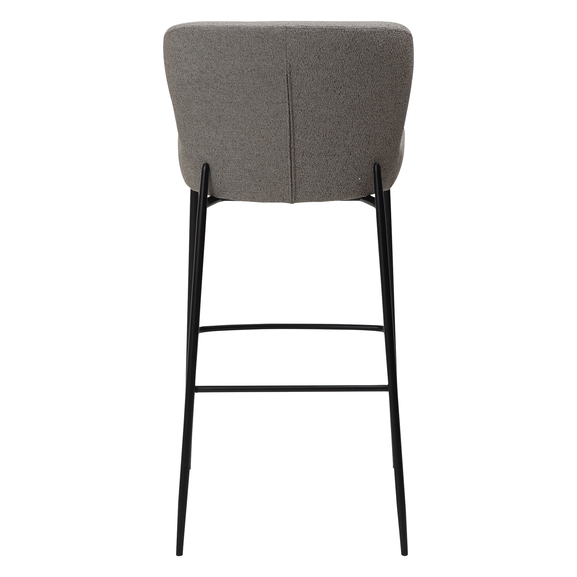 [var:Bezug=Kieselfarbener Bouclé-Stoff mit schwarzen Beinen] GLAM Barhocker