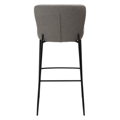 [var:Bezug=Kieselfarbener Bouclé-Stoff mit schwarzen Beinen] GLAM Barhocker