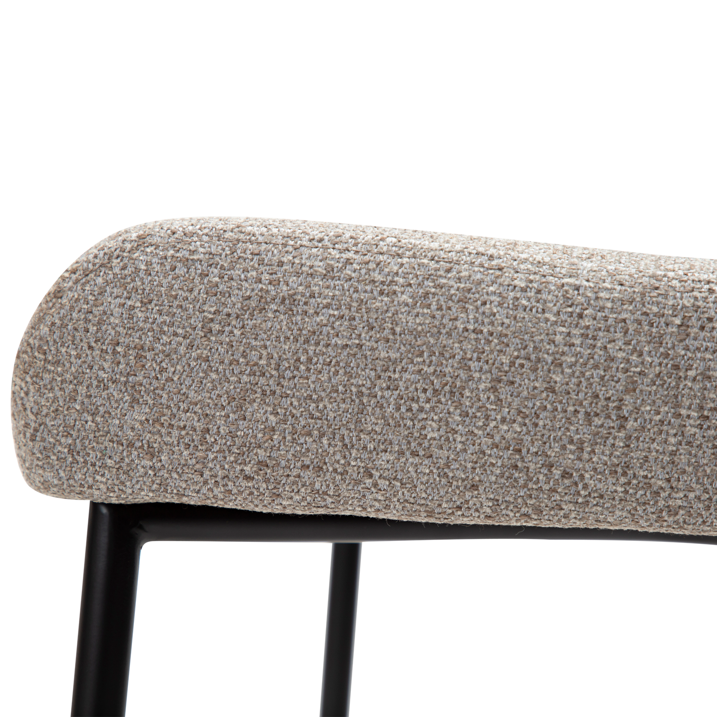 [var:Bezug=Kieselfarbener Bouclé-Stoff mit schwarzen Beinen] GLAM Barhocker