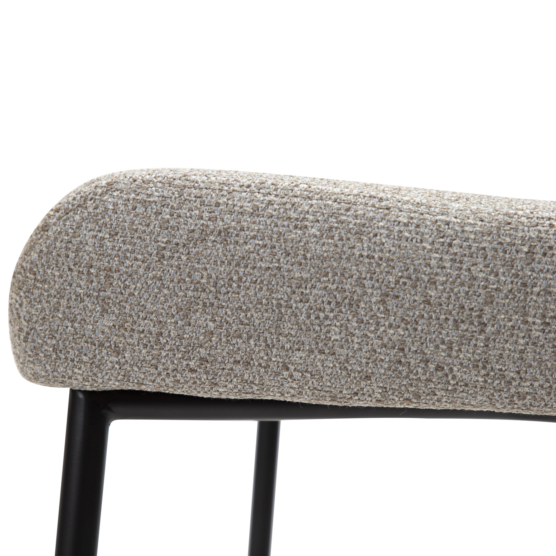 [var:Bezug=Kieselfarbener Bouclé-Stoff mit schwarzen Beinen] GLAM Barhocker