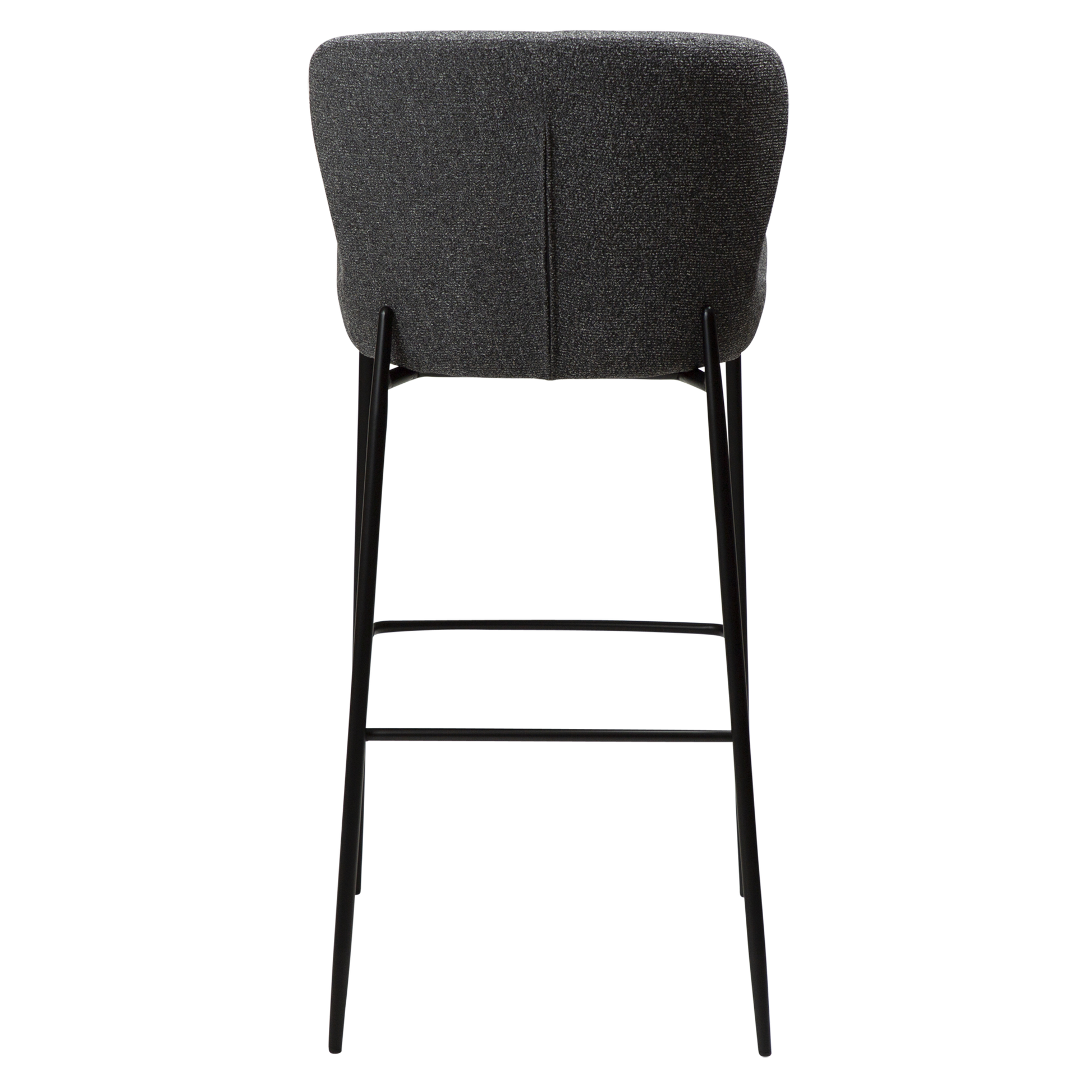 [var:Bezug=Kieselgrauer Bouclé-Stoff mit schwarzen Beinen] GLAM Barhocker