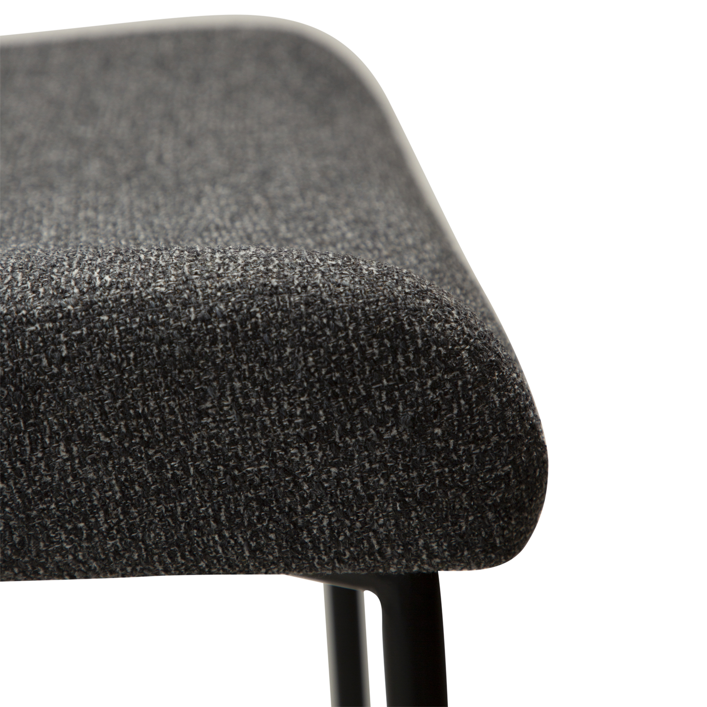 [var:Bezug=Kieselgrauer Bouclé-Stoff mit schwarzen Beinen] GLAM Barhocker