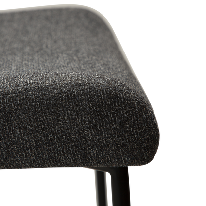 [var:Bezug=Kieselgrauer Bouclé-Stoff mit schwarzen Beinen] GLAM Barhocker