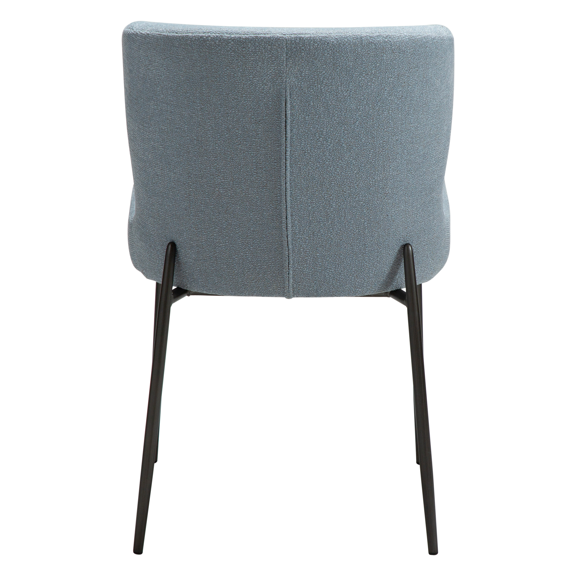 [var:Bezug=Blue Fog Bouclé-Stoff mit antiken Zinnmetallbeinen] GLAM Stuhl