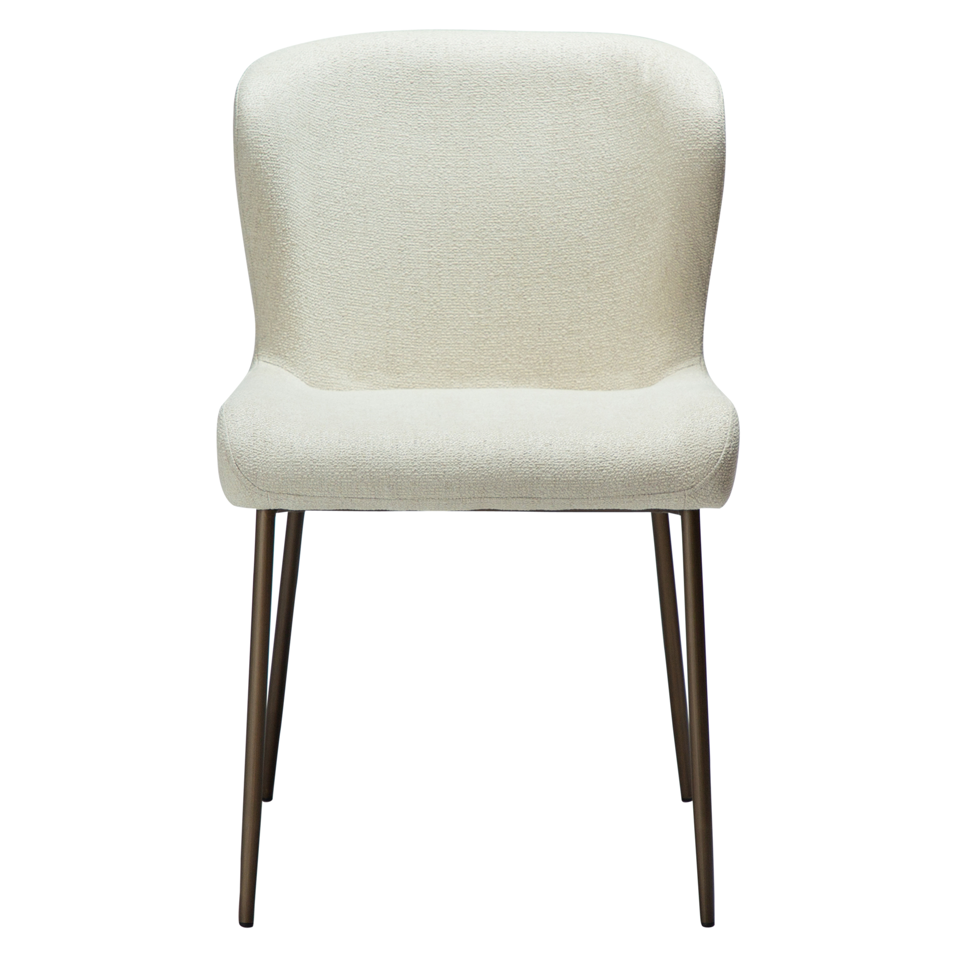 [var:Bezug=Knochenweißes Bouclé mit antiken Messingbeinen] GLAM Stuhl