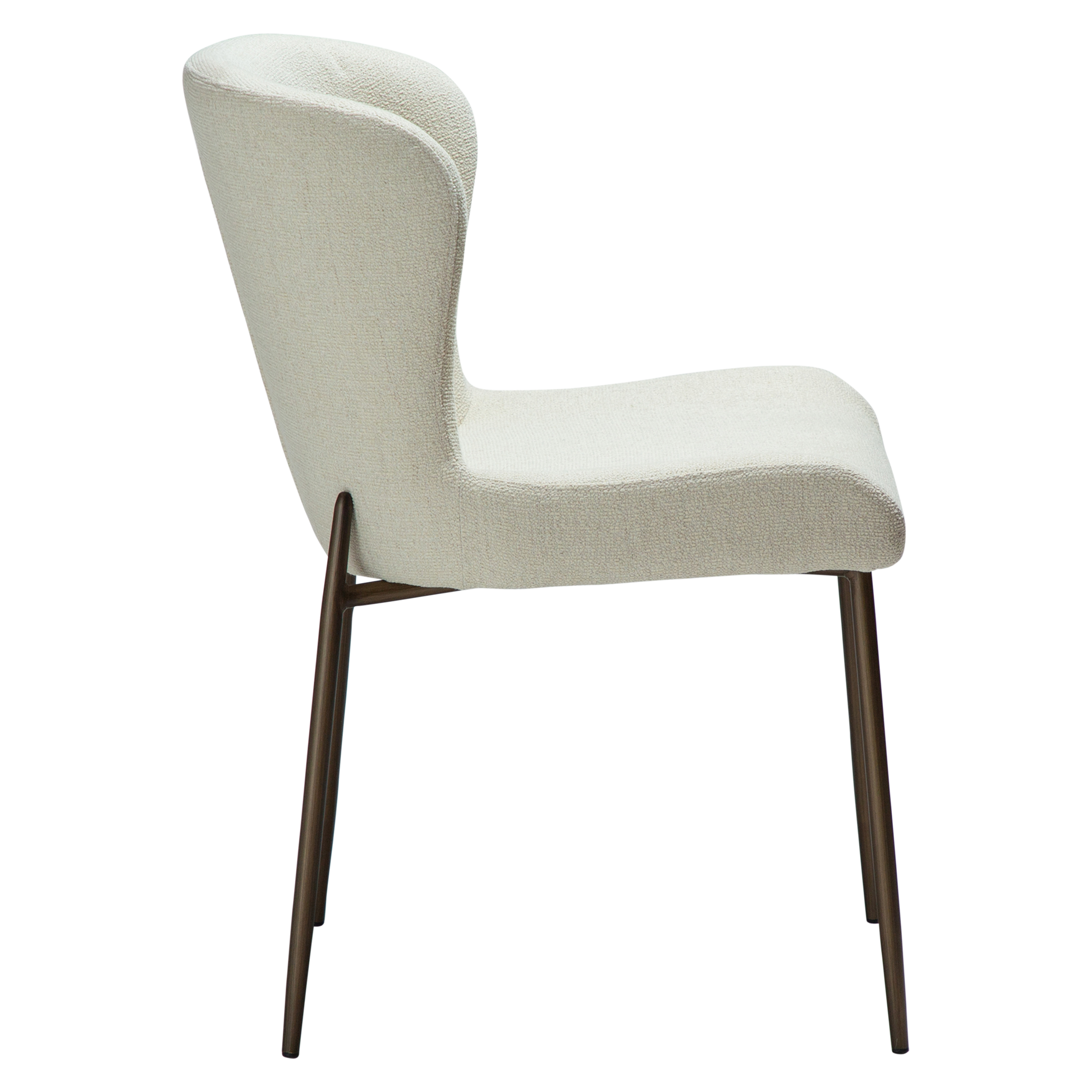 [var:Bezug=Knochenweißes Bouclé mit antiken Messingbeinen] GLAM Stuhl