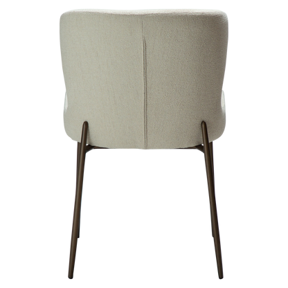 [var:Bezug=Knochenweißes Bouclé mit antiken Messingbeinen] GLAM Stuhl