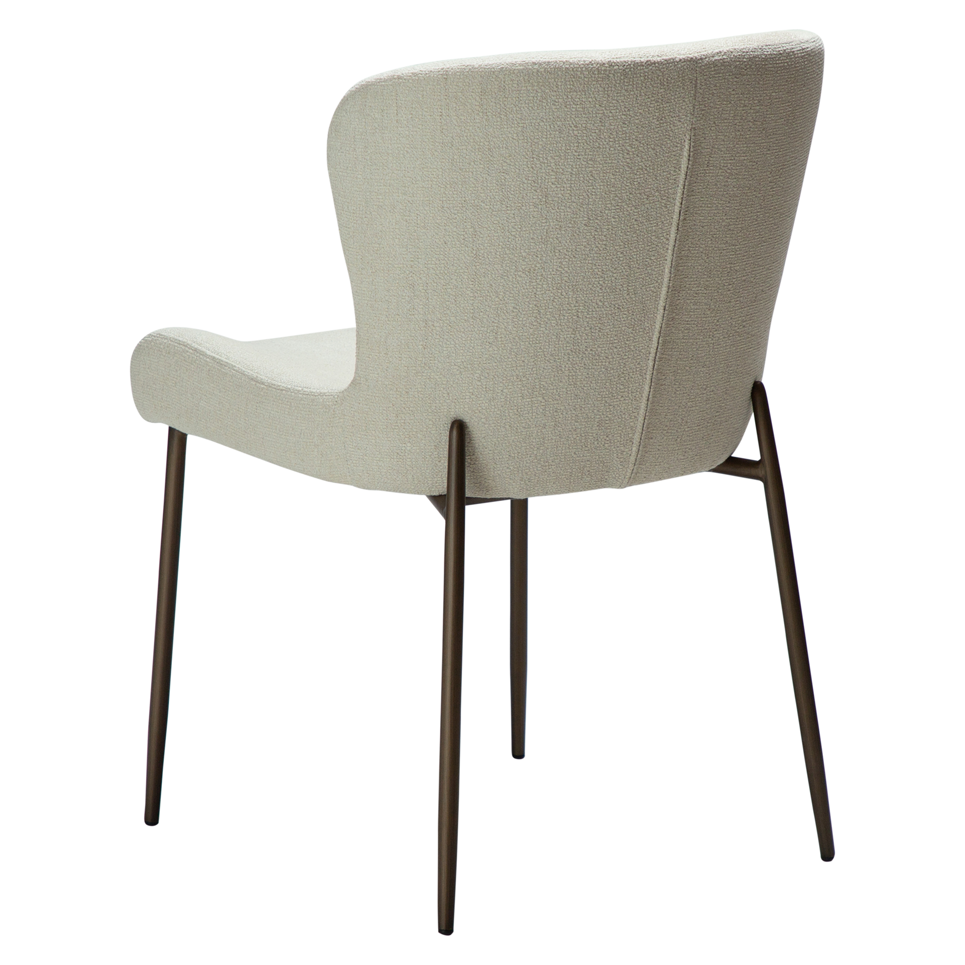 [var:Bezug=Knochenweißes Bouclé mit antiken Messingbeinen] GLAM Stuhl