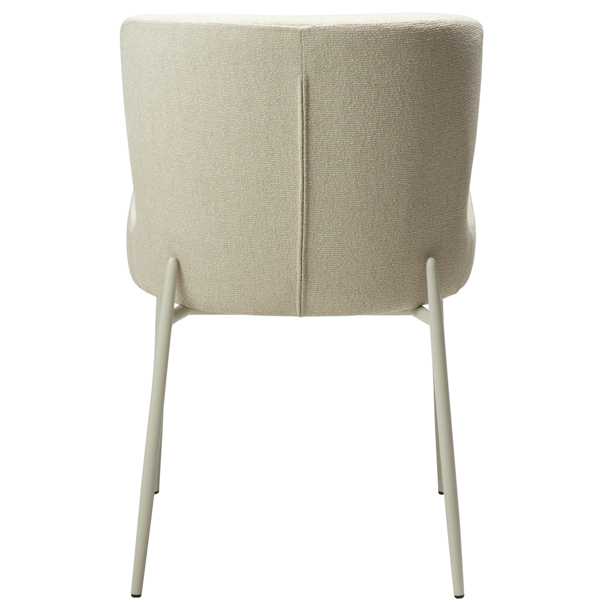 [var:Bezug=Knochenweißes Bouclé-Gewebe mit knochenweißen Beinen] GLAM Stuhl