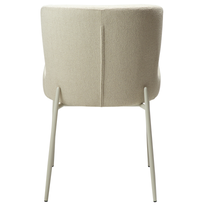 [var:Bezug=Knochenweißes Bouclé-Gewebe mit knochenweißen Beinen] GLAM Stuhl