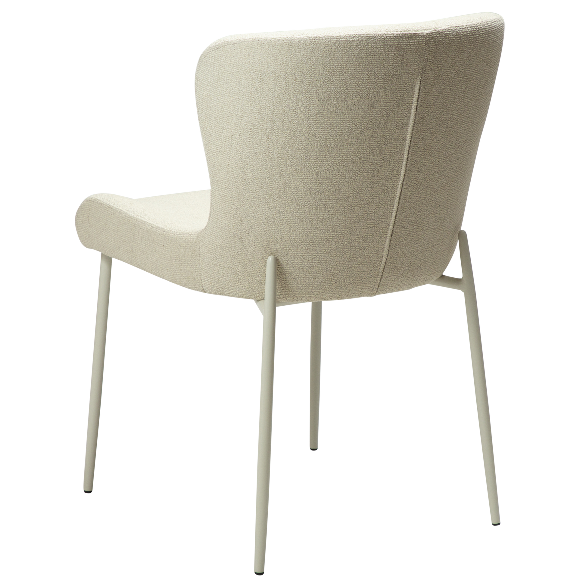 [var:Bezug=Knochenweißes Bouclé-Gewebe mit knochenweißen Beinen] GLAM Stuhl