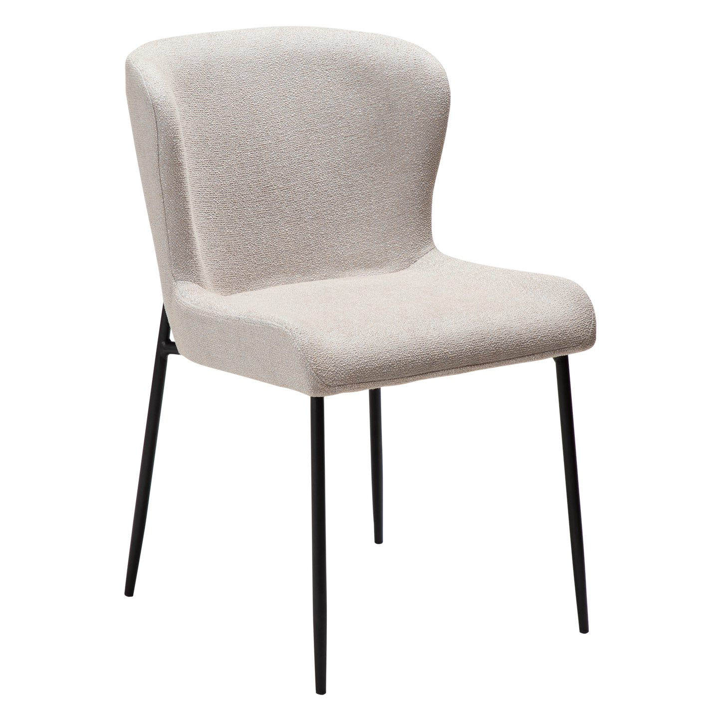 [var:Bezug=Kaschmir Bouclé-Gewebe mit schwarzen Beinen] GLAM Stuhl