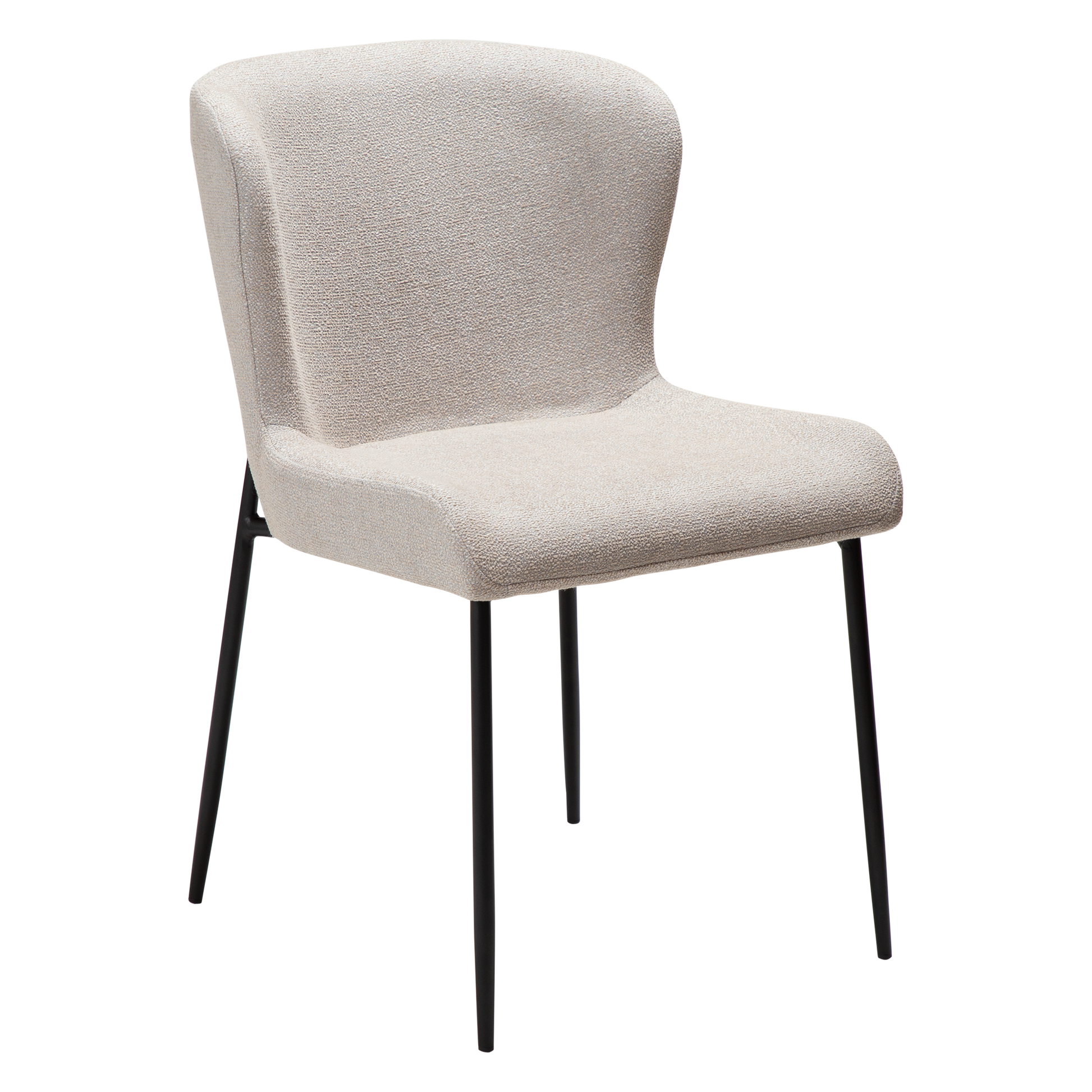 [var:Bezug=Kaschmir Bouclé-Gewebe mit schwarzen Beinen] GLAM Stuhl