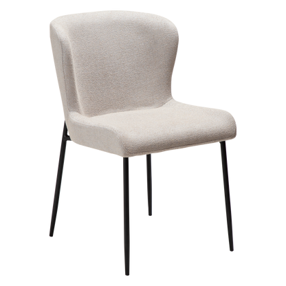 [var:Bezug=Kaschmir Bouclé-Gewebe mit schwarzen Beinen] GLAM Stuhl