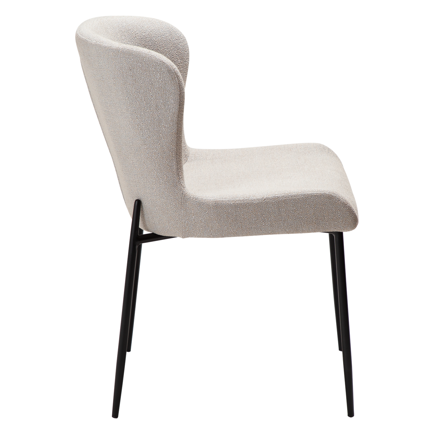 [var:Bezug=Kaschmir Bouclé-Gewebe mit schwarzen Beinen] GLAM Stuhl