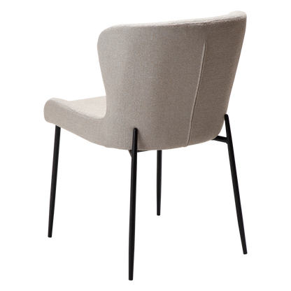 [var:Bezug=Kaschmir Bouclé-Gewebe mit schwarzen Beinen] GLAM Stuhl