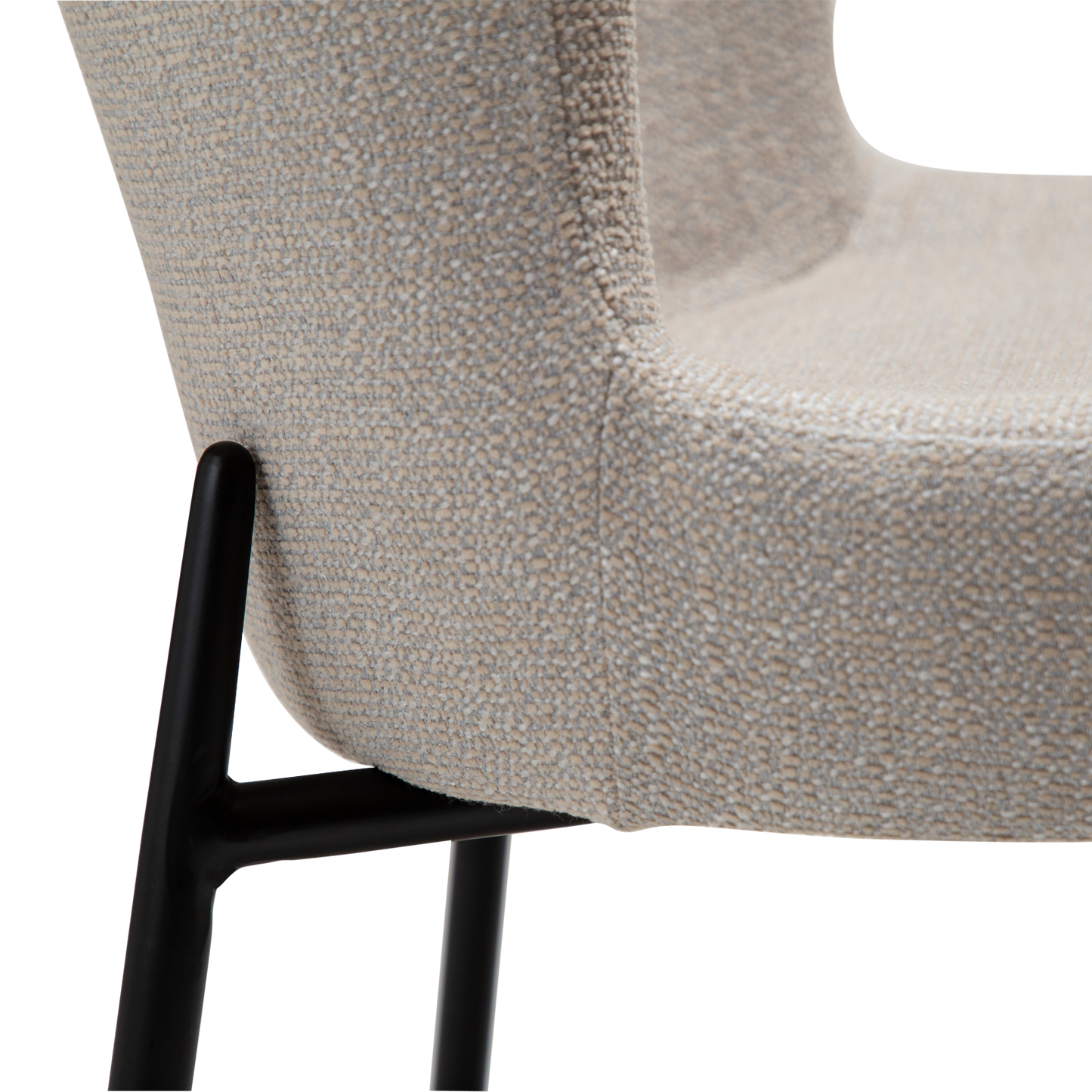 [var:Bezug=Kaschmir Bouclé-Gewebe mit schwarzen Beinen] GLAM Stuhl