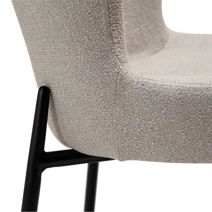 [var:Bezug=Kaschmir Bouclé-Gewebe mit schwarzen Beinen] GLAM Stuhl