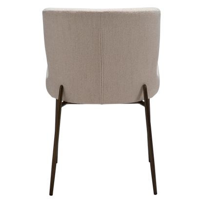 [var:Bezug=Creole Pink Bouclé-Stoff mit antiken Messingmetallbeinen] GLAM Stuhl