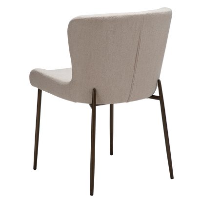 [var:Bezug=Creole Pink Bouclé-Stoff mit antiken Messingmetallbeinen] GLAM Stuhl