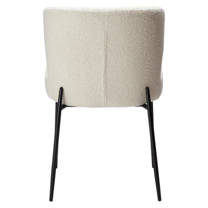 [var:Bezug=taubenfarben RPES Bouclé-Stoff mit schwarzen Beinen] GLAM Stuhl